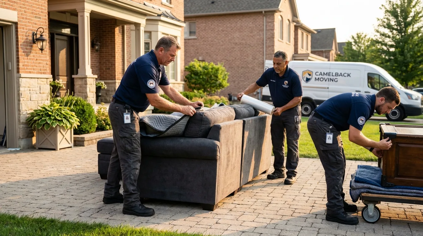 Large estate moving crew wrapping furniture in Port Hueneme, CA