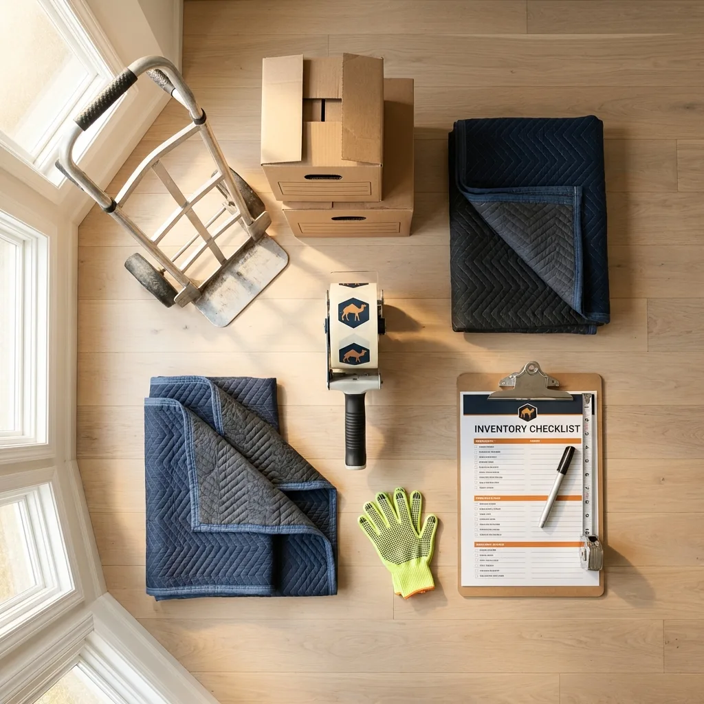 Professional moving supplies and packing materials layout for Port Hueneme residential relocations
